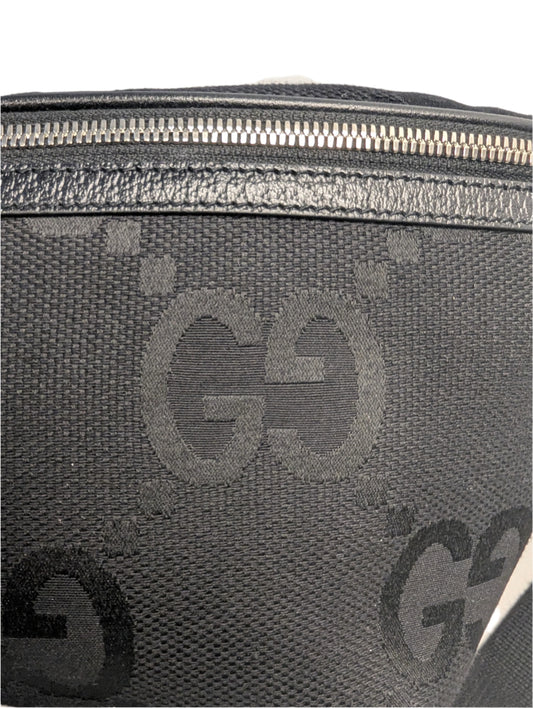 Gucci Black Emblem Canvas Belt Bag Jumbo