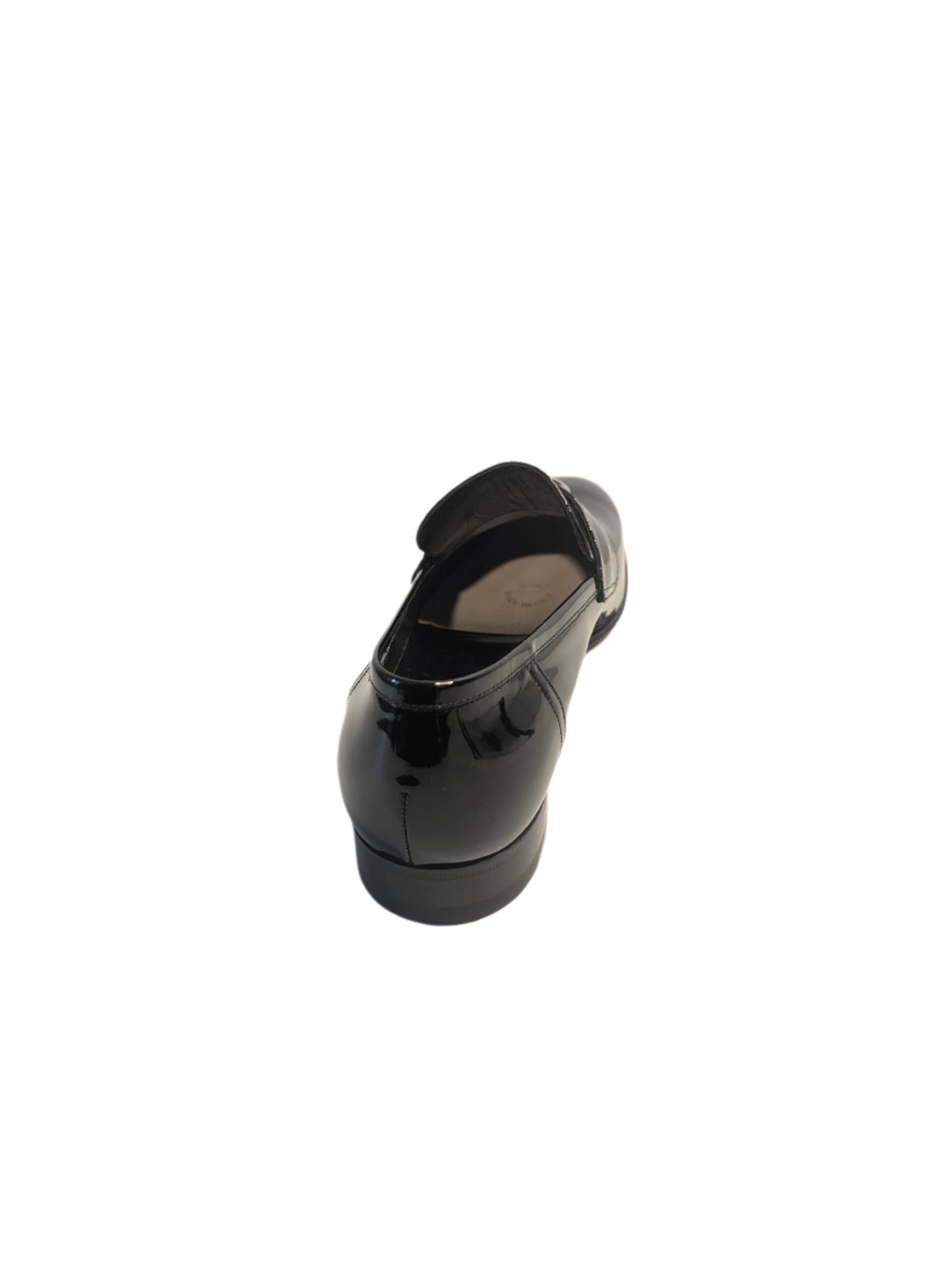 Gucci Black Patent Leather Loafers with Interlocking Silver GG