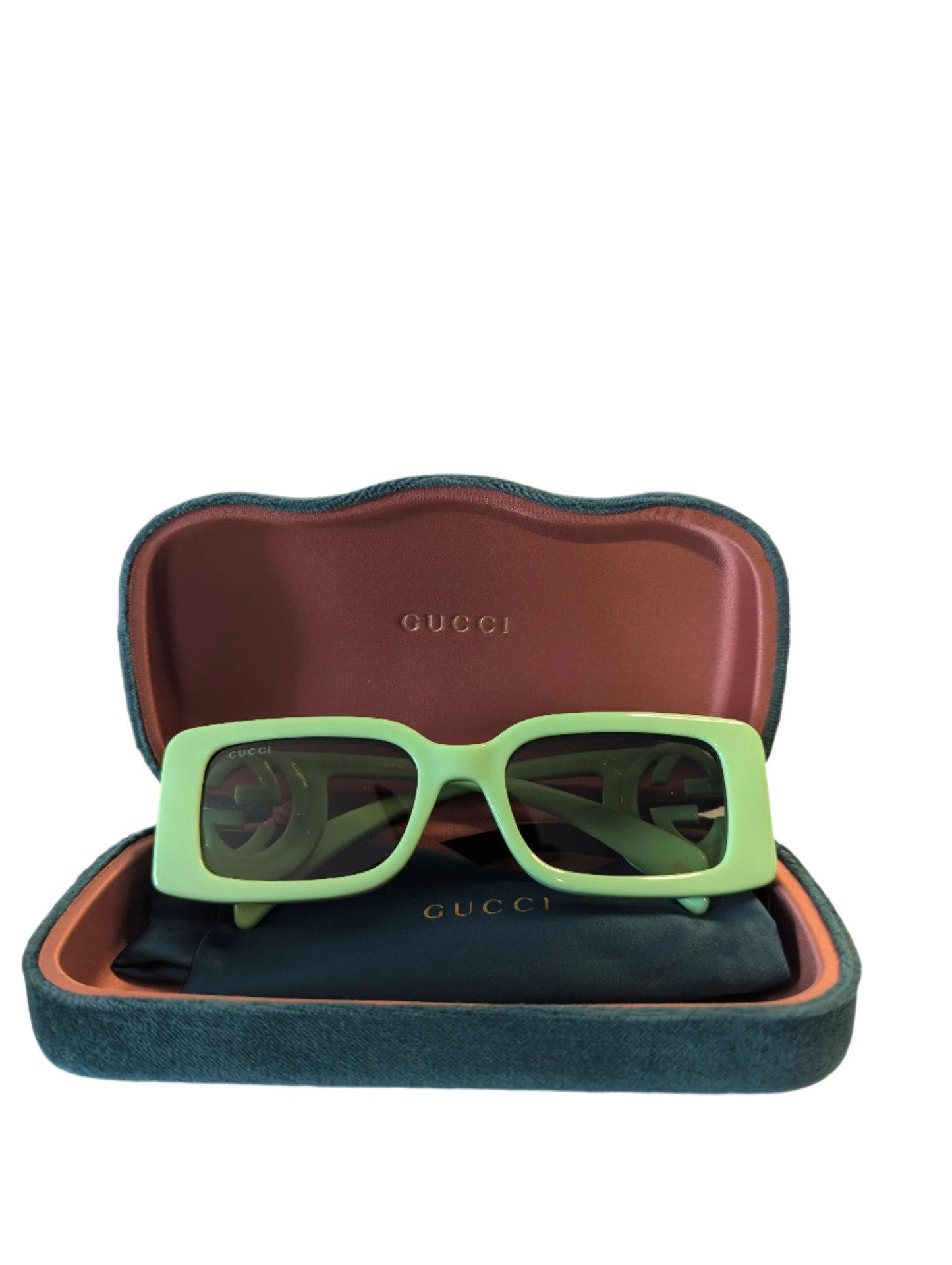 Gucci Pistachio Green Sunglasses with Interlocking GG