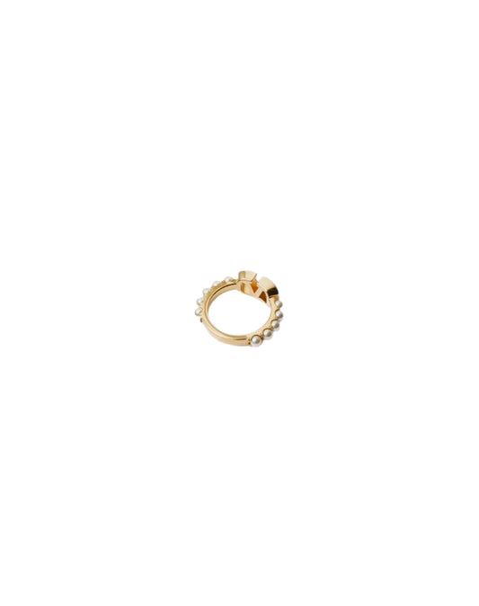 Valentino V Logo Signature Faux Pearl Ring WITH SWAROVSKI® PEARLS