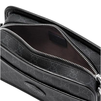 Gucci Leather-Trimmed Monogrammed Coated-Canvas Bag