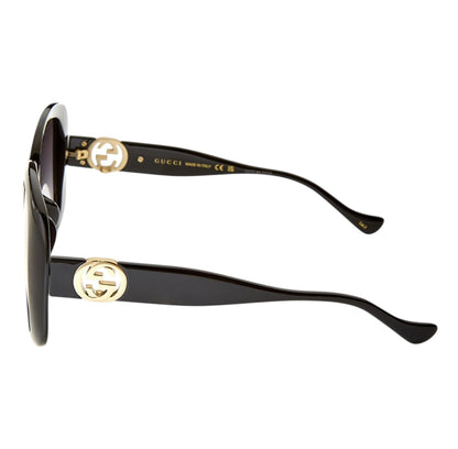 Gucci 57mm Sunglasses – Black Oversized Square Frame with Gold GG Logo