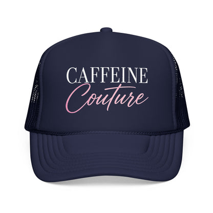 Caffeine Couture Trucker Hat — Women’s Coffee Lover Mesh Cap