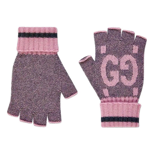 Gucci Gloves Cashmere with Fingerless Style Pink