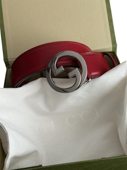 Gucci Interlocking GG belt in Red Leather