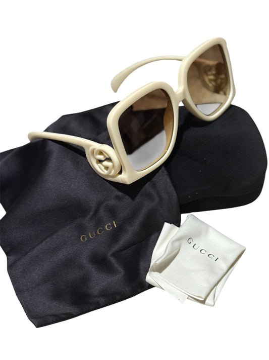 Gucci Square cream sunglasses