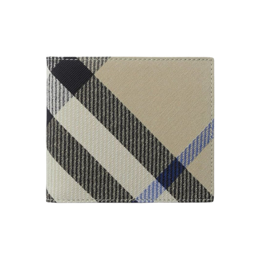 Burberry Check Bifold Wallet – Archive Beige & Blue