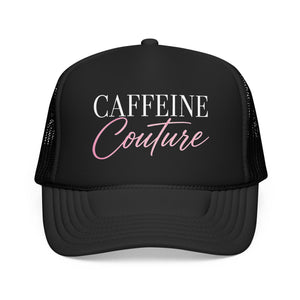 Caffeine Couture Trucker Hat — Women’s Coffee Lover Mesh Cap