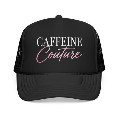 Caffeine Couture Trucker Hat — Women’s Coffee Lover Mesh Cap