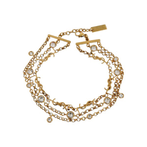 Saint Laurent Cassandre Multichain Crystal Gold-Tone Bracelet - Medium