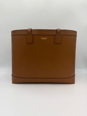 Burberry London Tan Leather Tote Bag - Tawny Brown