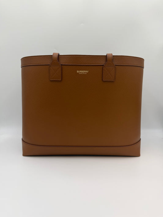 Burberry London Tan Leather Tote Bag - Tawny Brown