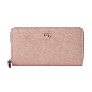 Gucci GG Marmont Pink Leather Zip Around Wallet