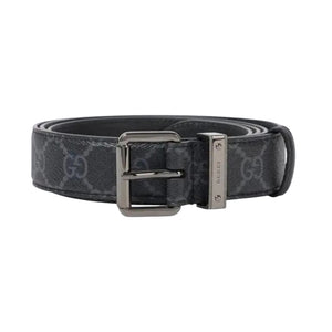 Gucci GG Supreme Black Belt with Palladium Hardware