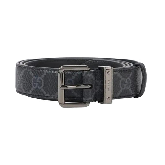Gucci GG Supreme Black Belt with Palladium Hardware