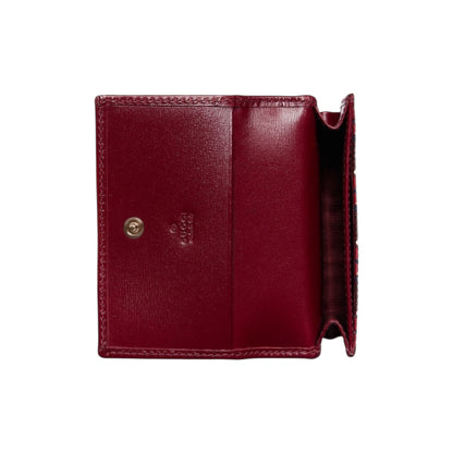 Gucci Shadow GG Card Case Wallet Red