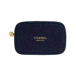 Chanel Beauté Cosmetic Case Navy Tweed | Chanel Makeup Pouch
