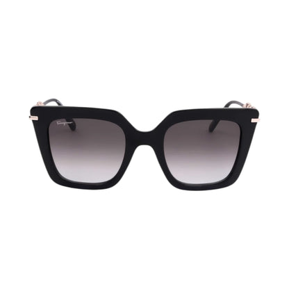 Ferragamo Black Gancini Square Sunglasses