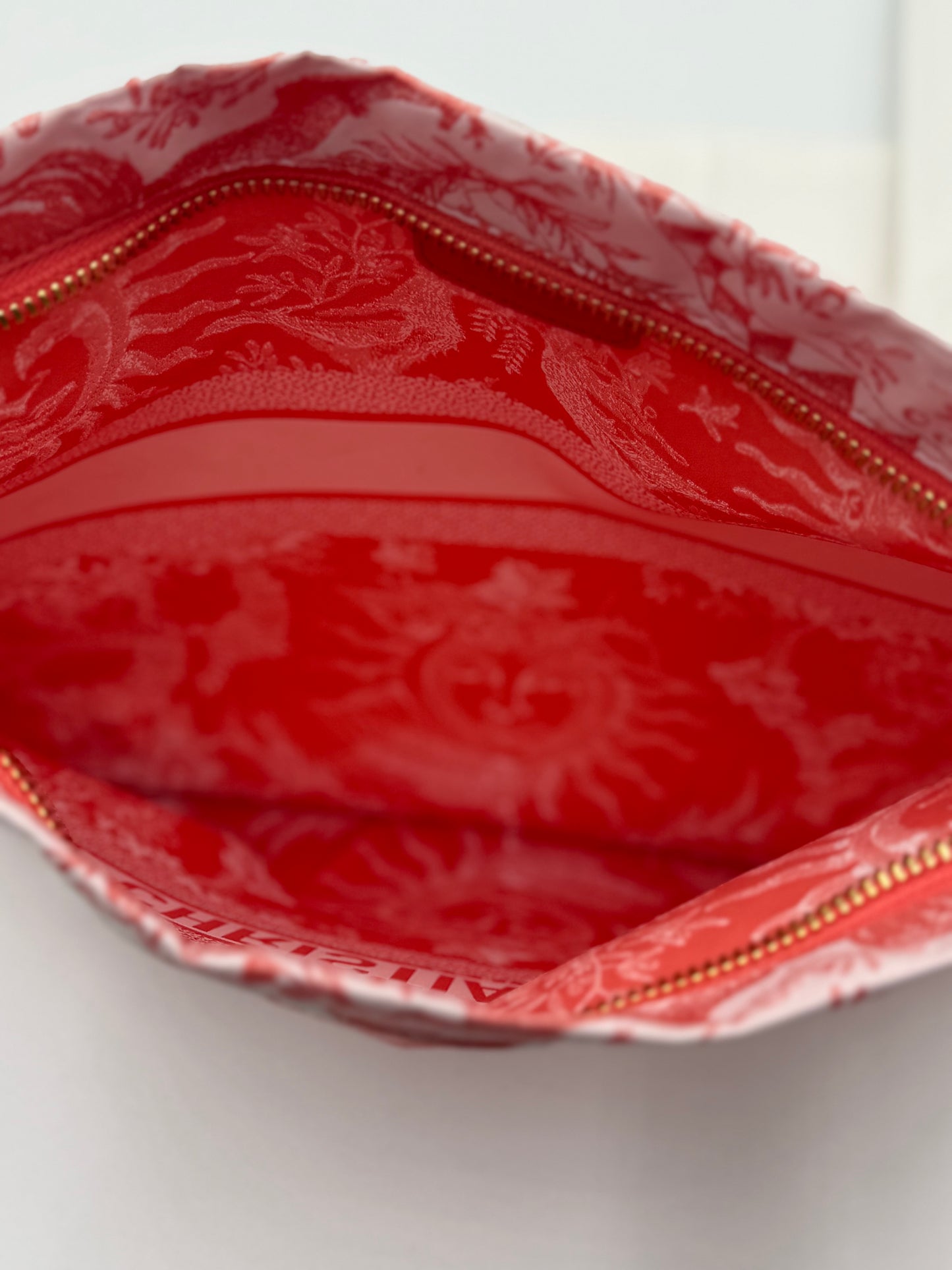 Christian Dior Toile de Jouy Soleil Travel Zip Pouch – Coral