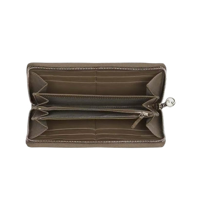 Gucci Blondie Zip-Around Brown Leather Continental GG Wallet