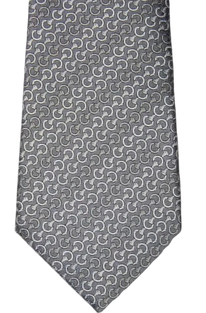 Gucci Horsebit Gray Jacquard Silk Tie