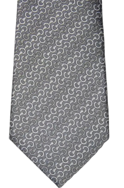 Gucci Horsebit Gray Jacquard Silk Tie