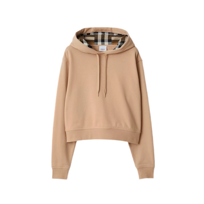 Burberry Talley Embroidery Logo Check Hooded Sweatshirt