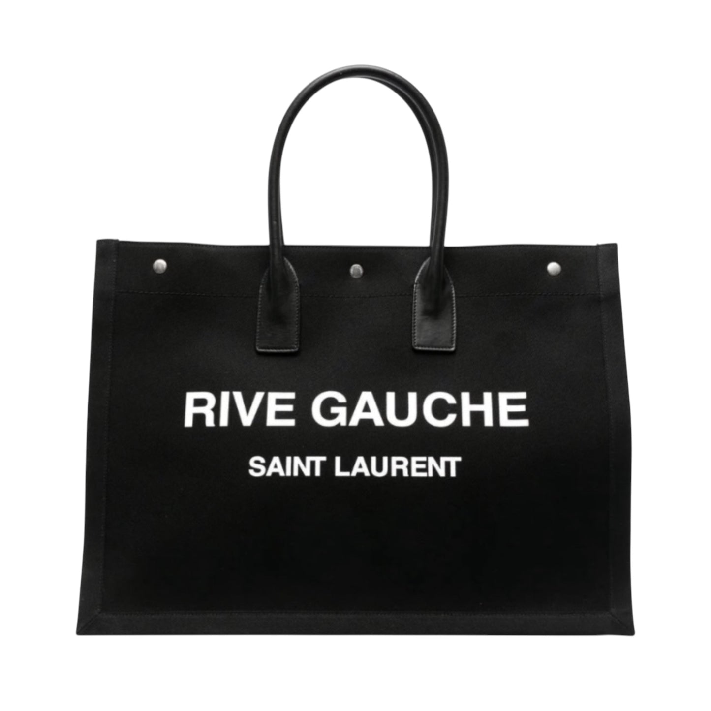 Saint Laurent Rive Gauche Black Canvas Tote Bag