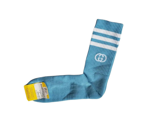 Gucci x Adidas Collaboration Crew Socks Sky Blue