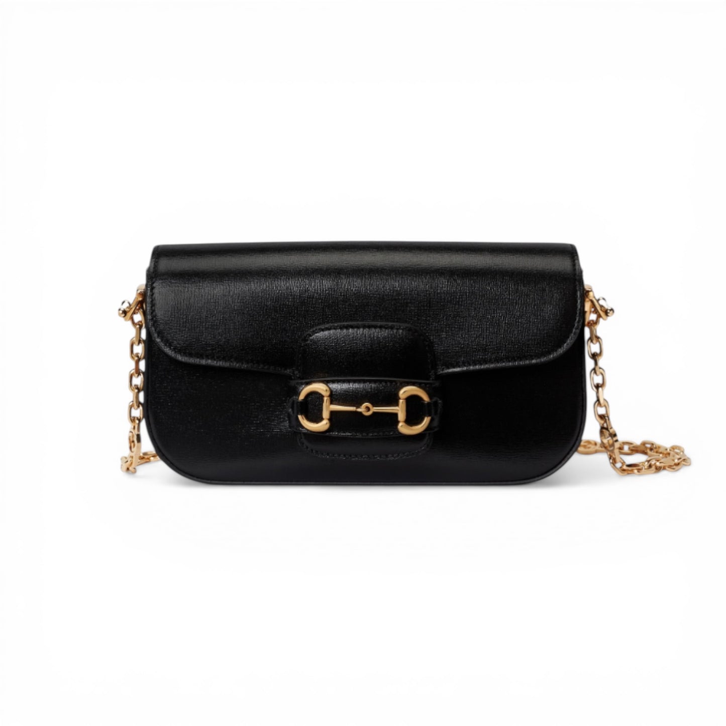 Gucci Black Leather 1955 Horsebit Shoulder Bag