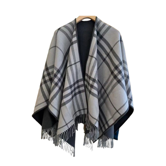Burberry Check Cape in Grey or Beige