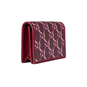 Gucci Shadow GG Card Case Wallet Red