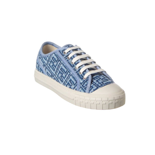 Fendi Blue Denim Domino FF Low-Tops