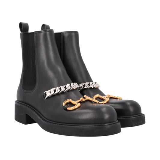 Gucci Horsebit chain black boots