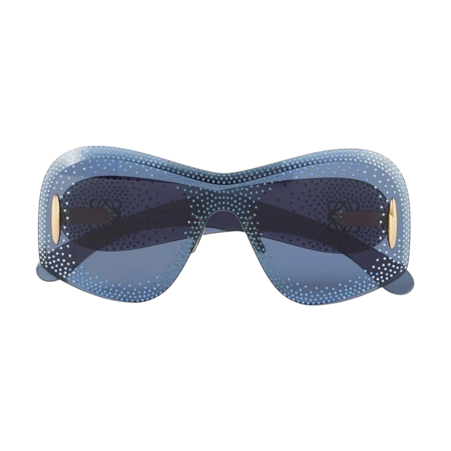 Loewe Anagram 145MM Mask Shield Sunglasses Grey Gradient Rimless Blue Oversized Visor