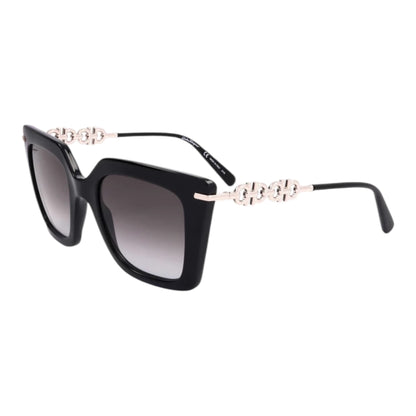 Ferragamo Black Gancini Square Sunglasses