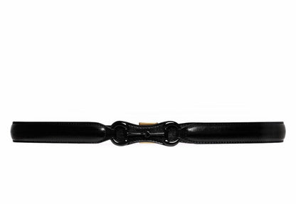 Gucci Horsebit Black enamel and leather belt