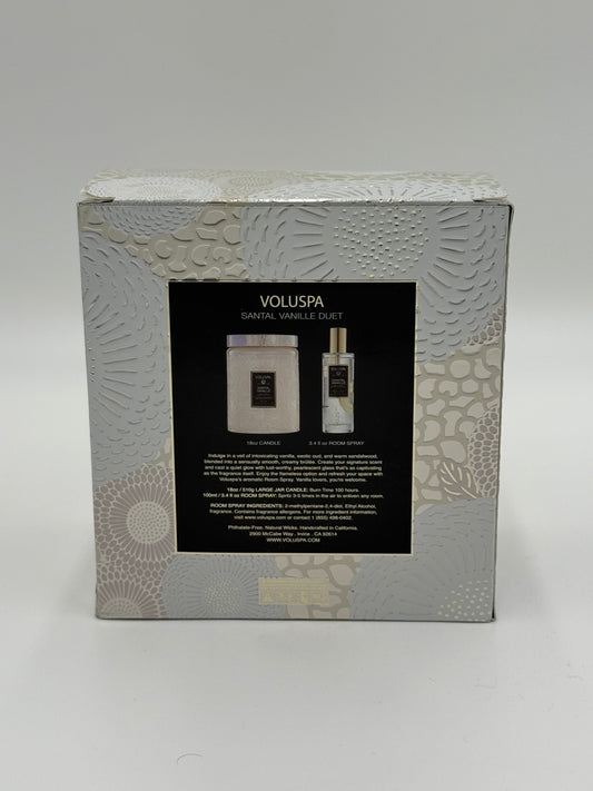 Voluspa Santal Vanille Duet Set – Large Candle & Room Spray Gift Set - EXCLUSIVE / SOLD OUT