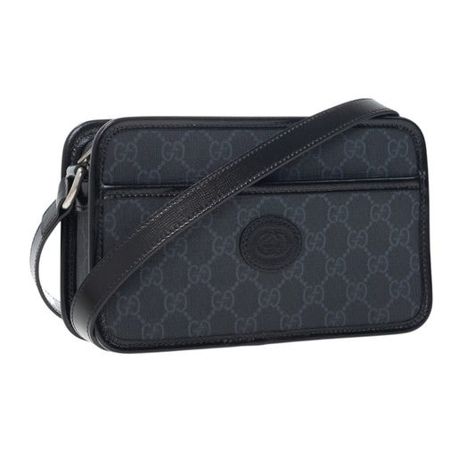 Gucci Leather-Trimmed Monogrammed Coated-Canvas Bag