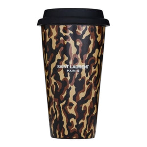 Saint Laurent Leopard Ceramic Mug with Lid – Designer Coffee Cup