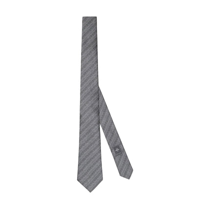 Gucci Horsebit Gray Jacquard Silk Tie