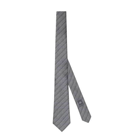 Gucci Horsebit Gray Jacquard Silk Tie