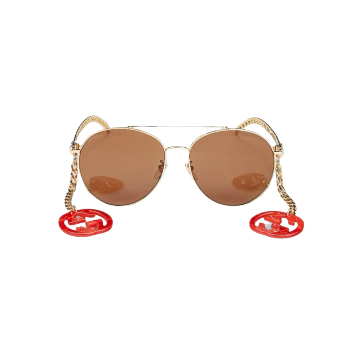 Gucci Gold Aviator Sunglasses with Red Charms Gucci look alike pink golden bee aviator sunglasses | Depop main image 2