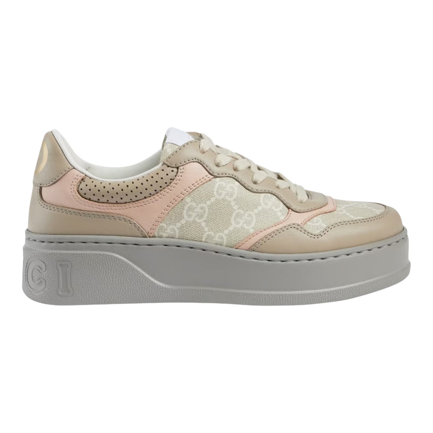 Gucci GG Canvas Supreme Platform Sneakers Beige | Women's Designer Low Top Sneakers