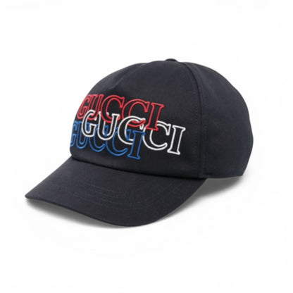 Navy Gucci embroidered baseball cap