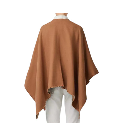 Burberry Reversible Wool Cape with Iconic Check Stripe