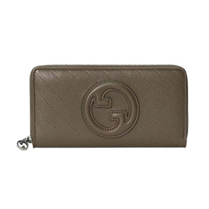 Gucci Blondie Zip-Around Brown Leather Continental GG Wallet
