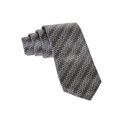 Gucci Horsebit Gray Jacquard Silk Tie