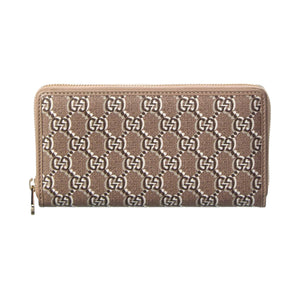Gucci GG shadow canvas leather zip around wallet