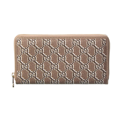 Gucci GG shadow canvas leather zip around wallet